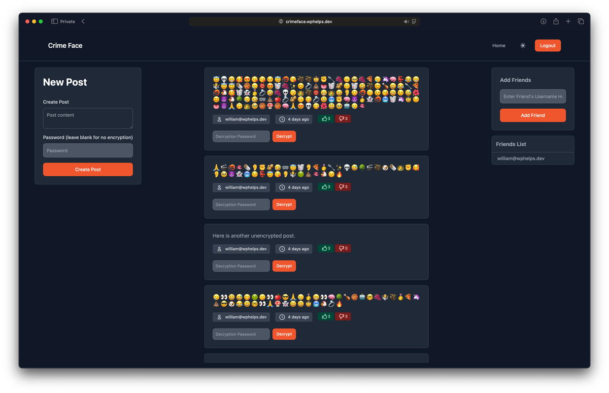 A Screenshot of the Crime Face