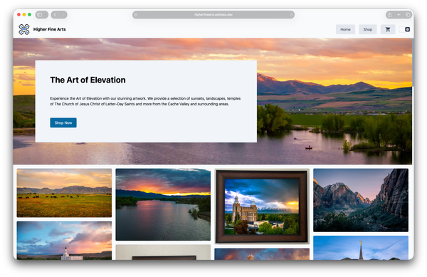 The homepage of Higher Fine Arts